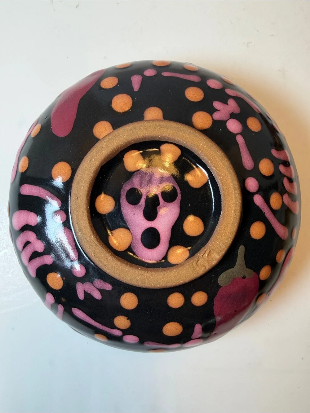 Stephen Kilborn Studio Pottery Day of the Dead Covered Dish Skull Chili EUC
